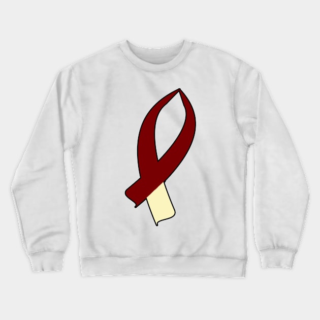 Awareness Ribbon (Burgundy & Cream) Crewneck Sweatshirt by BlakCircleGirl